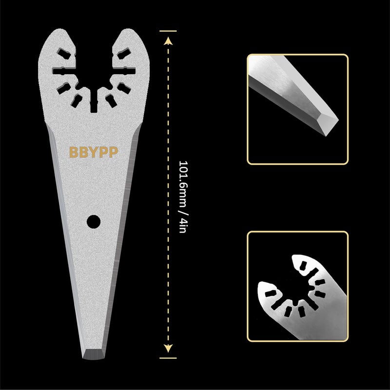 BBYPP 5pcs Tapered Sealant Cutting Blade, Oscillating Tool Caulk Removal Blade to Remove Paint Caulk Adhesive Sealant - Image 2